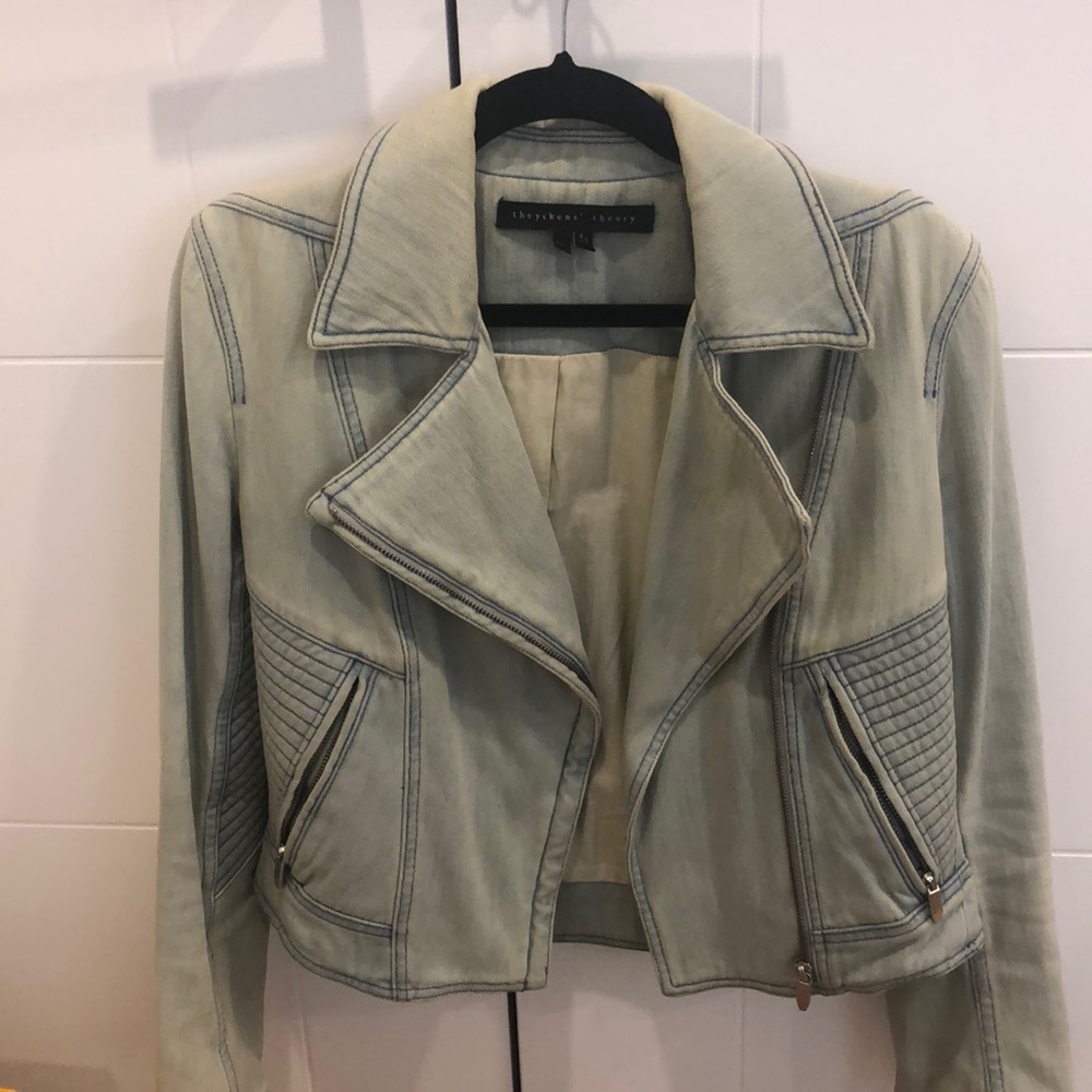 Theyskens theory denim moto jacket
